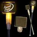 9" Amber Yellow Square Light-Up Cocktail Stirrers